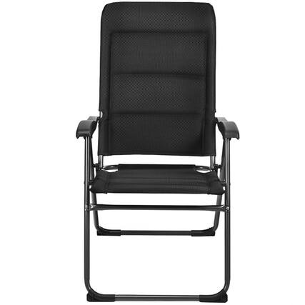 Front. Pefilos - 2 Pieces Outdoor Folding Patio Chairs with Adjustable Backrests for Bistro and Backyard-Black, Oversized Padded Zero - Black.