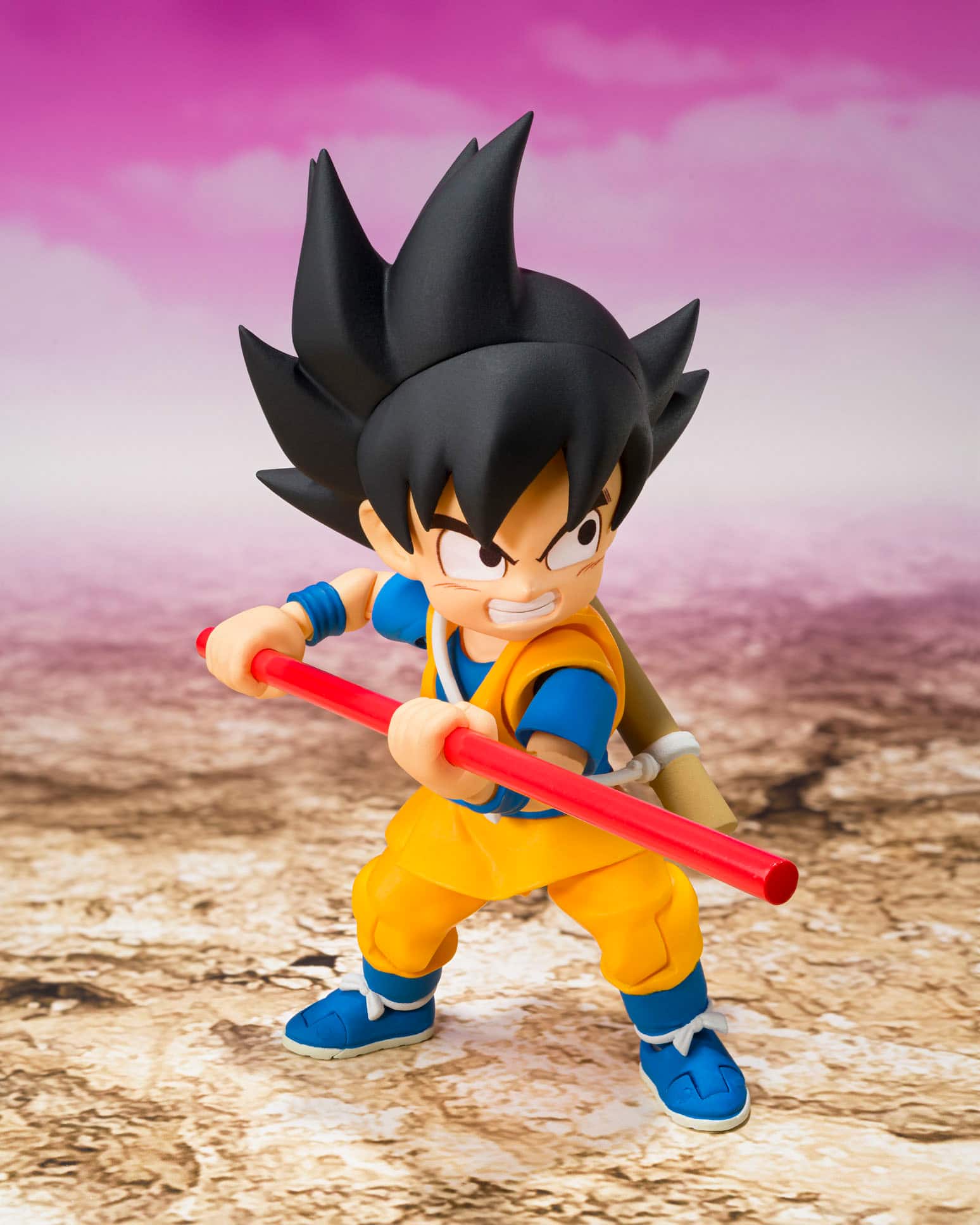 Left. Bandai - S.H. Figuarts - Dragon Ball - Daima Goku (Mini) 2.8" Figure.