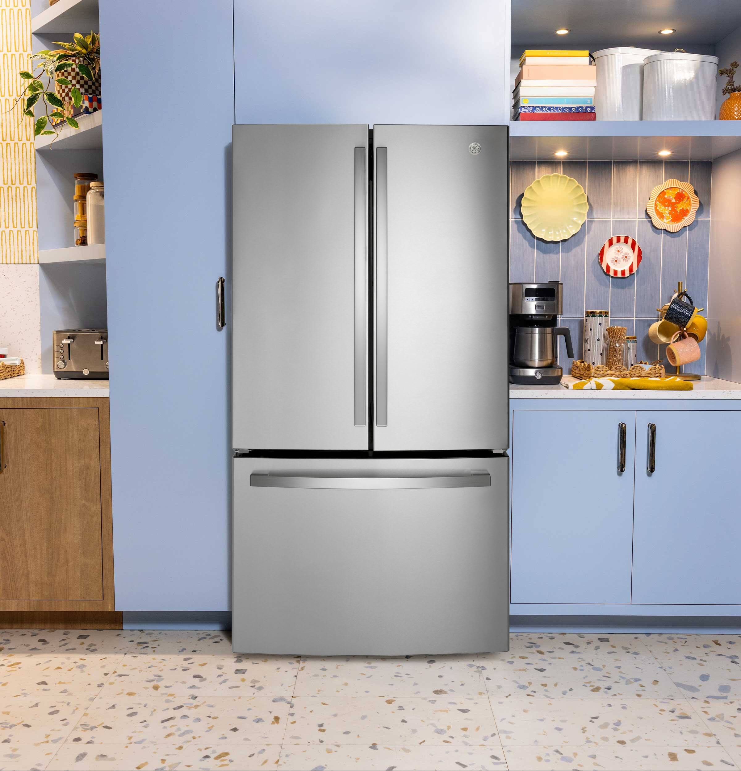 Alt View 20. GE - 36 in. Wide 21.9 Cu. Ft. French Door Counter Depth Refrigerator with Internal Water Dispenser - Stainless Steel.