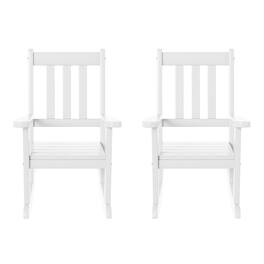 WestinTrends - Malibu Outdoor HDPE Plastic Preschool Toddler Rocking Chairs (Set of 2) - White