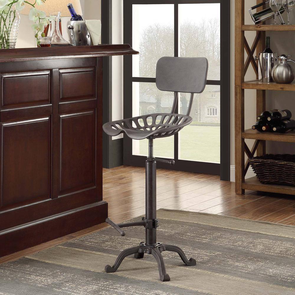 Alt View 1. Carolina Chair & Table - August Tractor Seat Barstool with Back - Industrial - Industrial.