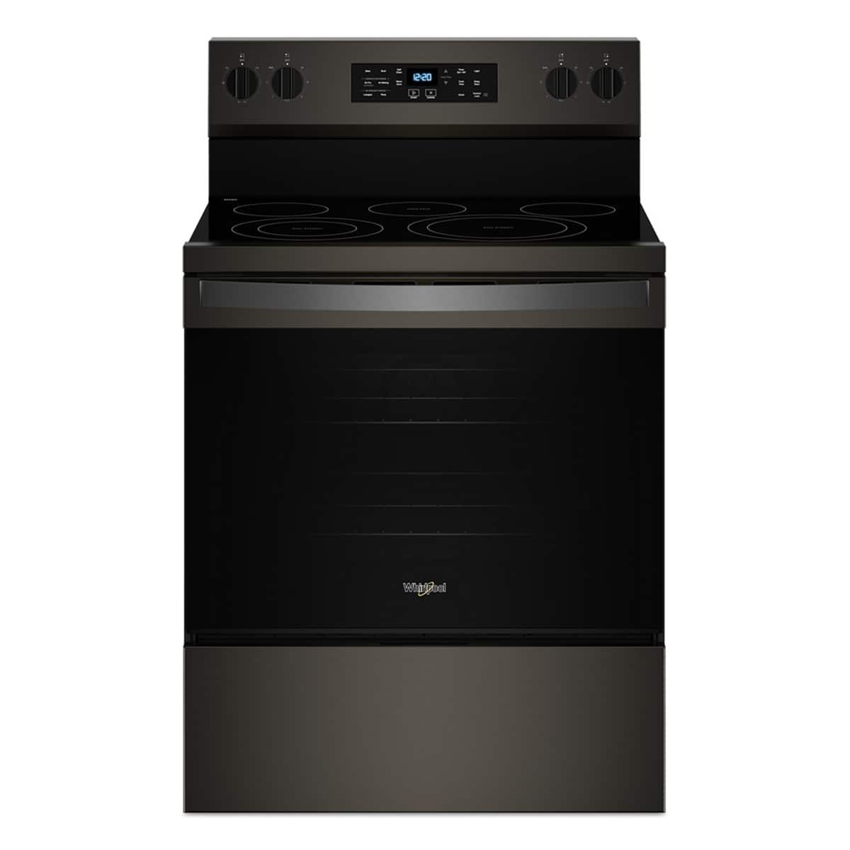 Whirlpool - 5.3 Cu. Ft. Freestanding Electric Range with Air Cooking Technology, No Preheat Air Fry and Air Baking and Self Clean - Black Stainless Steel