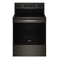 Whirlpool - 30 in. Wide 5 element 5.3 cu. ft. Freestanding Electric Range with Air Cook Technology, No Preheat Air Fry, Self Clean - Black Stainless Steel