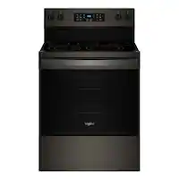 Whirlpool - 5.3 Cu. Ft. Freestanding Electric Range with Air Cooking Technology, No Preheat Air Fry and Air Baking and Self Clean - Black Stainless Steel - Front_Zoom