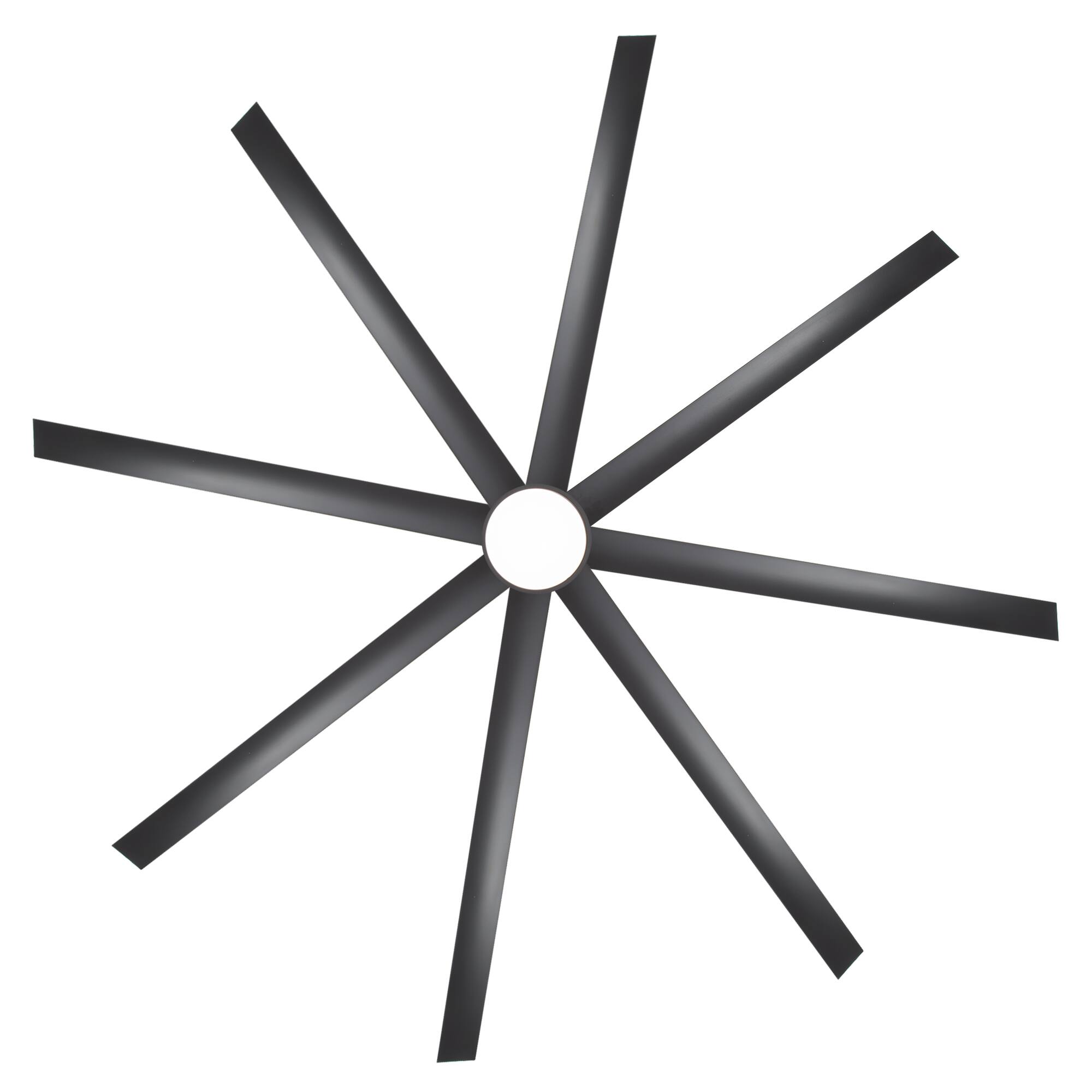 Alt View 9. Breezary - 84-in Large Ceiling Fan with 8 ABS Blades, 6-Speed DC Motor, Remote Control, 3 Downrods with Timer, Optional Light Kit - Matte Black (With Light).