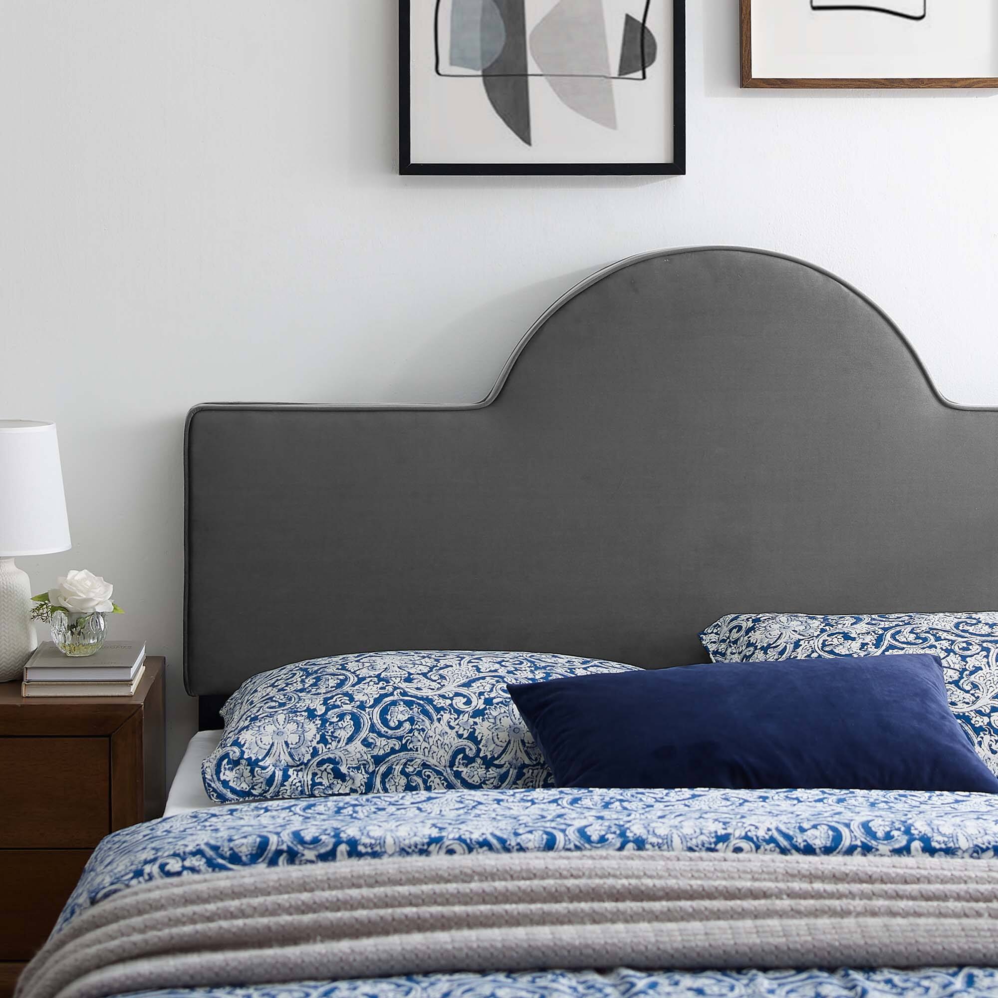 Alt View 1. Modway - Dawn Performance Velvet King/California King Headboard by Modway - Charcoal.