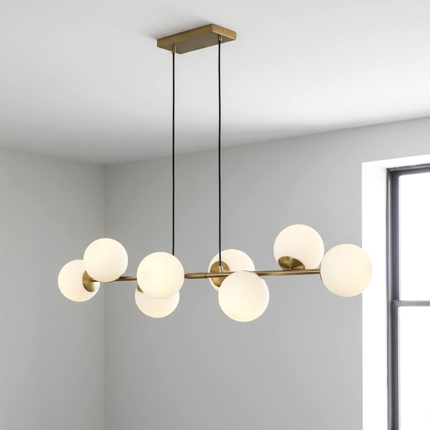 Alt View 5. Umeiluce - Modern 8-Light 49.2 Inches Kitchen Island Linear Chandelier E12 - Brass.