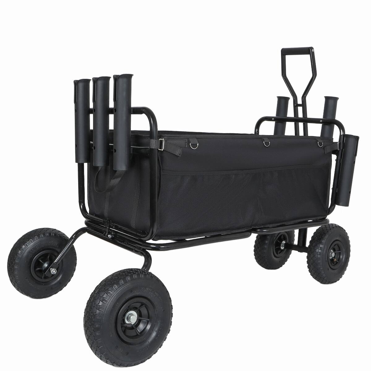 Alt View 8. Loheer - Loheer Collapsible Fishing Cart, Heavy Duty Steel Beach Wagon with Nine Point Eight Five Inch All Terrain Wheels.