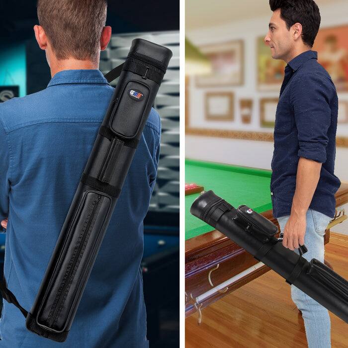 Alt View 3. GSE Games & Sports Expert - 2x4 Oval Hard Pool Cue Case, Billiard Stick Carrying Case for 2 Sticks, Billiard Cue Cases - Black.