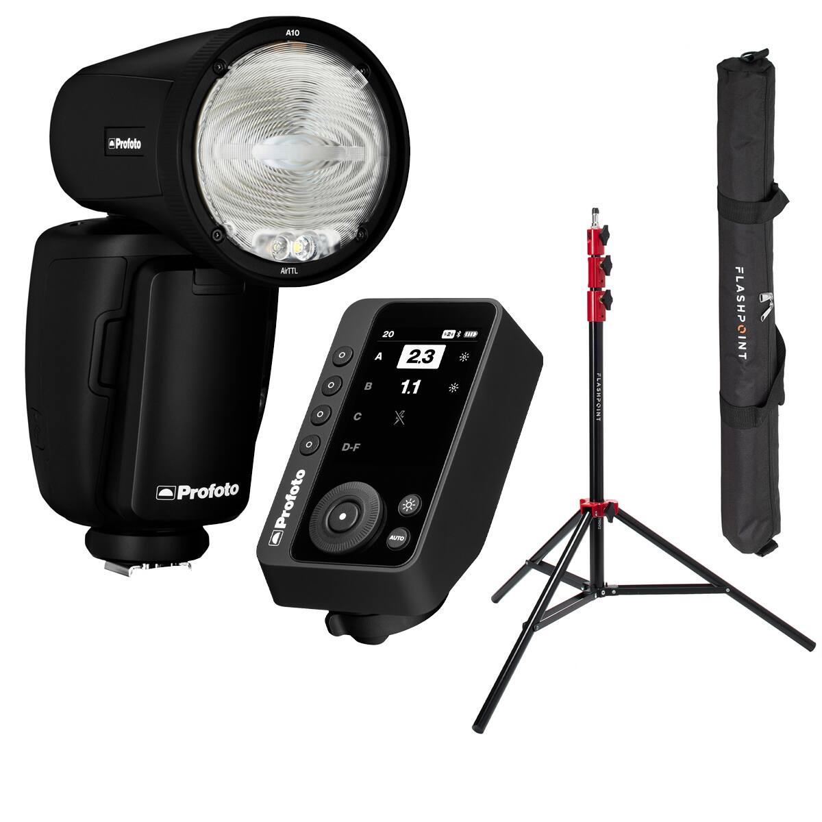 A10  
Profoto  
Profoto  
AirTL 20 / OFF o A 2.3 O 1.1 O o D-F) Profoto AUTO *  
FLASHPOINT  
FLASHPOINT