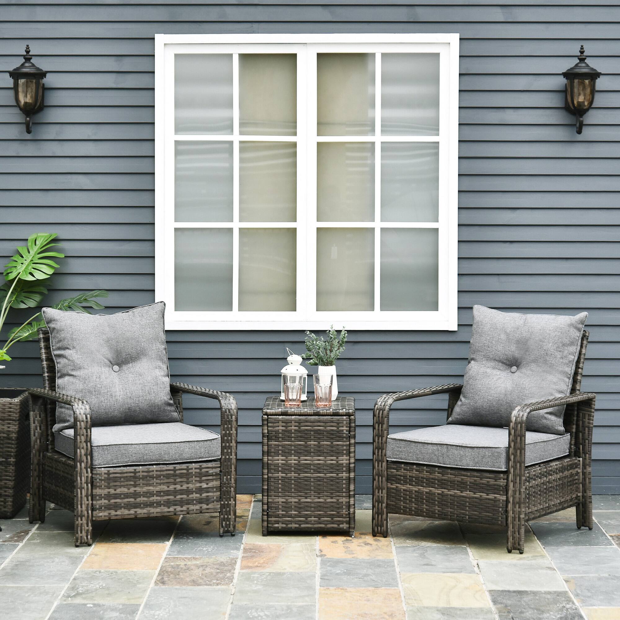 Alt View 1. Outsunny - Piece Patio Furniture - Gray.