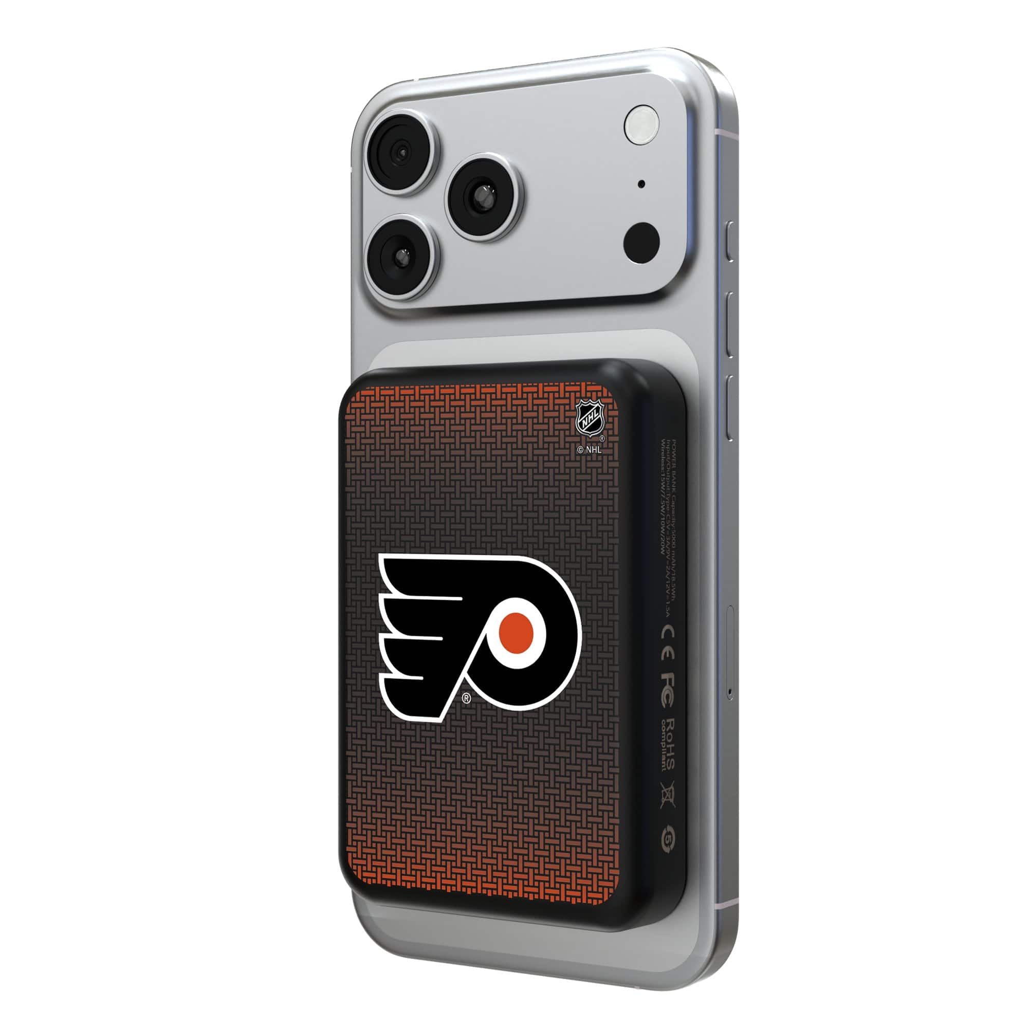 Keyscaper - Philadelphia Flyers Wireless Magnetic Power Bank - Black