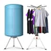Front. Costway - Costway Electric Portable Ventless Laundry Dryer, Folding Drying Machine Heater - Blue.