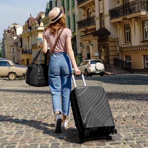 Alt View 7. Winado - Luggage Sets 3 Piece PP Hardshell Carry on Suitcase with Bags Lightweight Suitcase Sets with Spinner Wheels TSA Lock - Black.