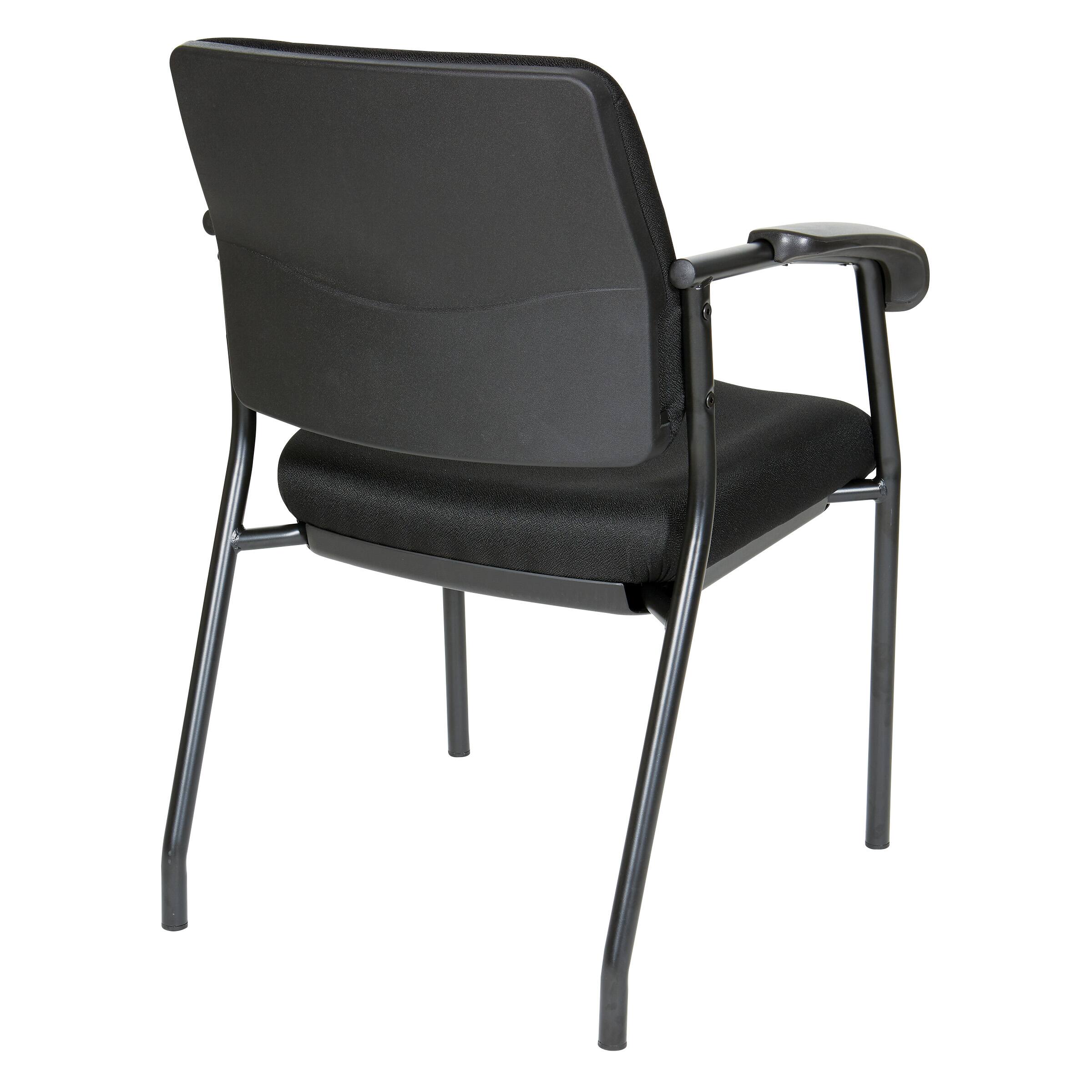 Back. Office Star Products - Padded Visitor's Chair - Black.