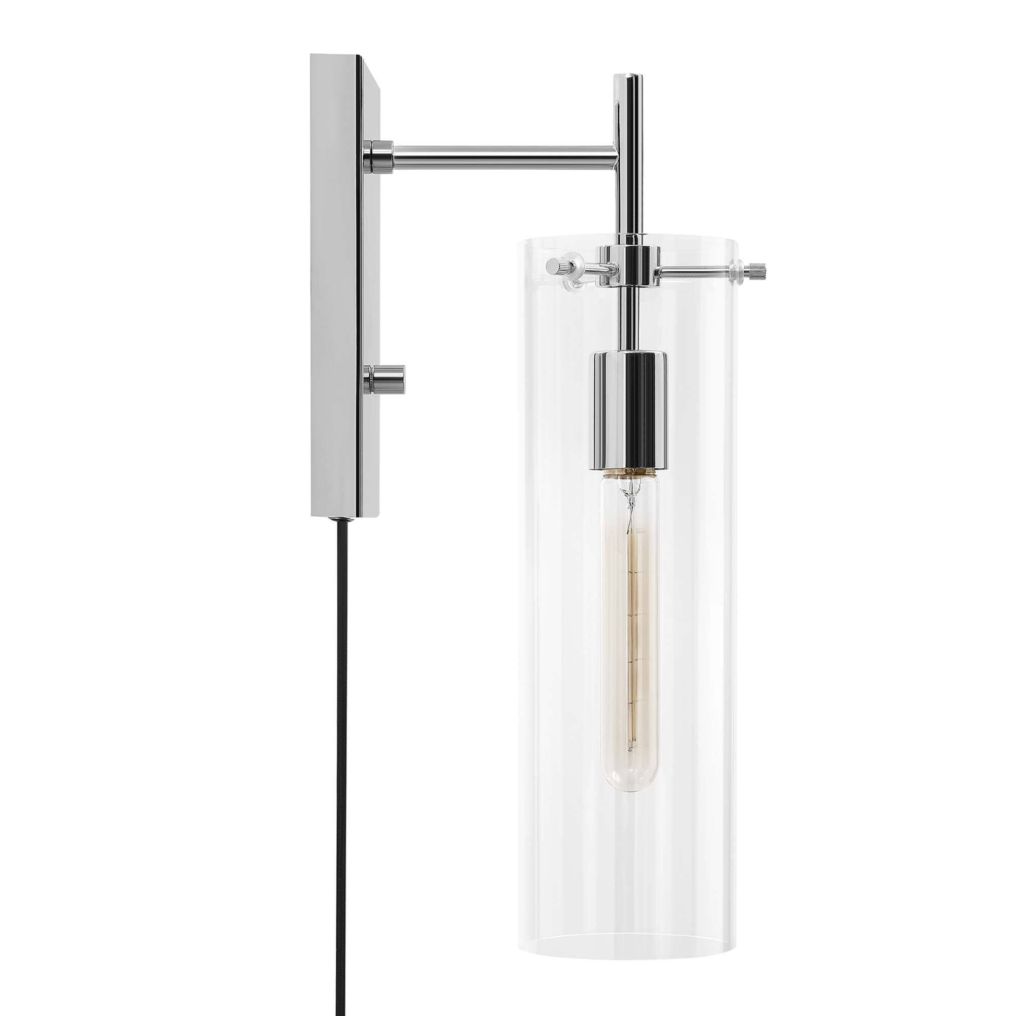 Alt View 4. Modway - Skylark Wall Sconce by Modway - Clear Polished Nickel.