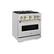 Angle. ZLINE - ZLINE Autograph 30 in. Classic Satin Steel Gas Range w/ 4 Burners & Bronze Accents (CGRSZ-30-CB) - Stainless Steel.