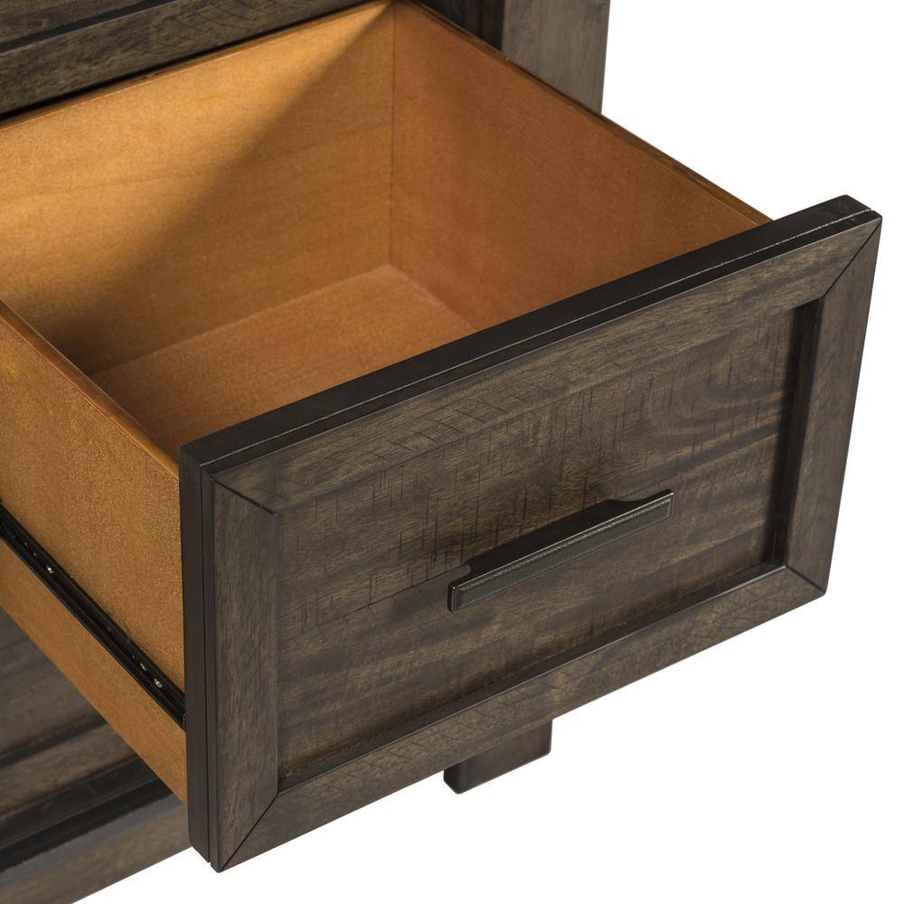 Alt View 1. Liberty Furniture Industries - Thornwood Hills Night Stand in Rock Beaten Brown w/ Saw Cuts - Brown.