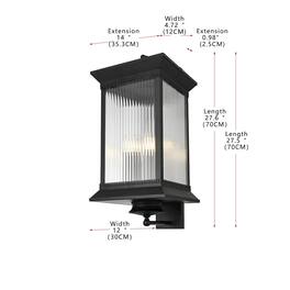 Elegant Lighting - Collins 12 Inch Outdoor Wall Sconce In - Black