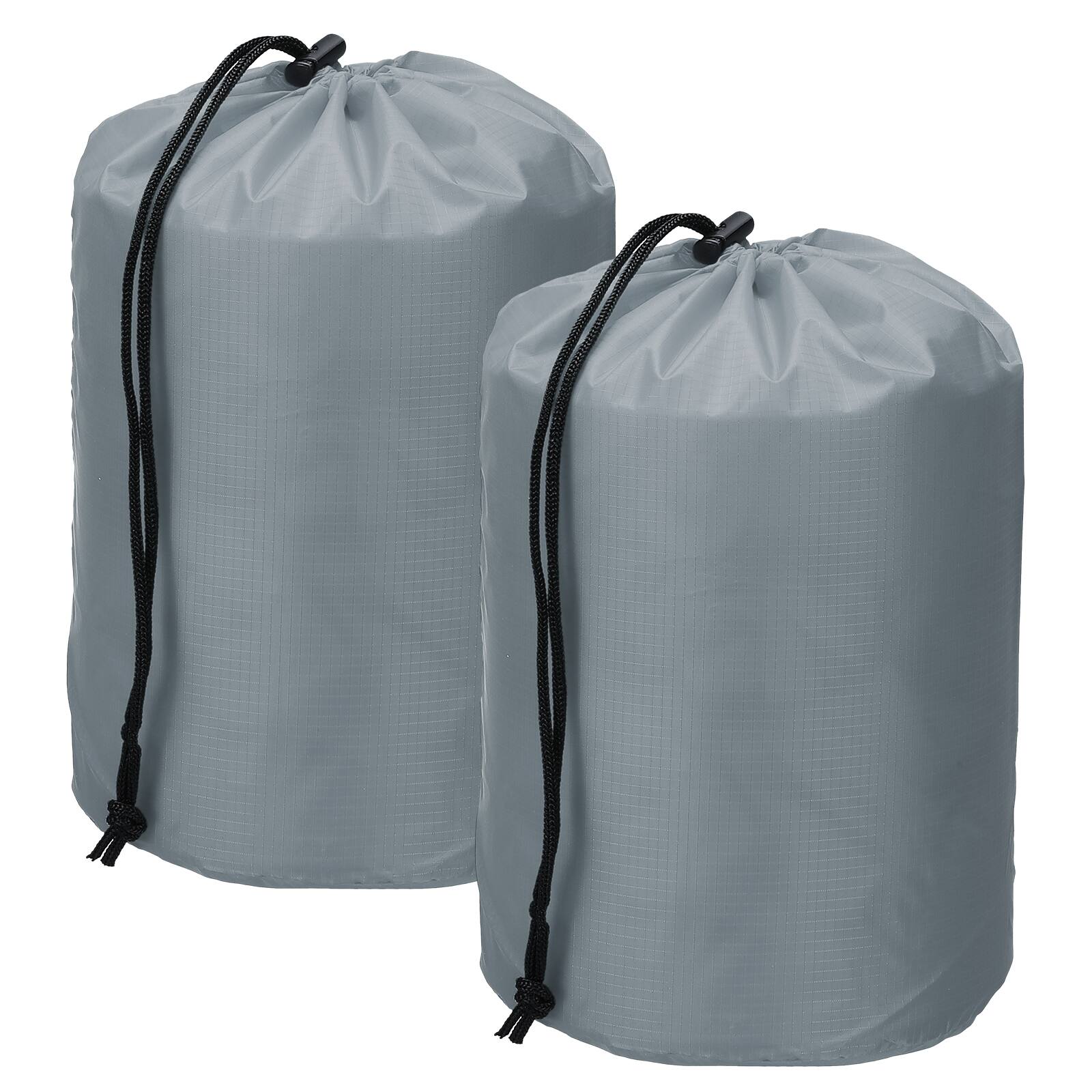 Unique Bargains - Drawstring Bag w/ Toggle & Cinch, Portable Outdoor Ditty Bag, 7x13in & 2pcs for Backpacking/Camping/Traveling - Gray