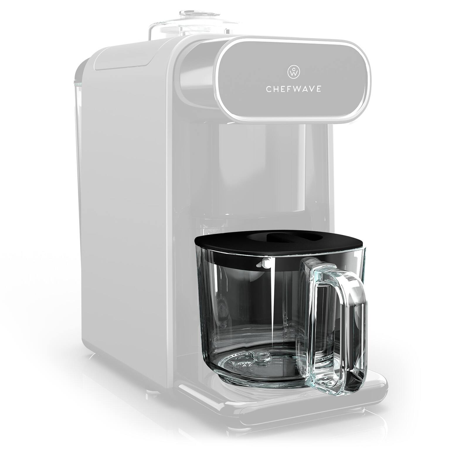 Angle. ChefWave - ChefWave Glass Pitcher with Lid for the Milkmade Non-Dairy Milk Maker (Black).