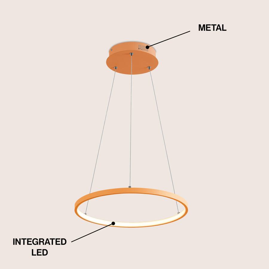 Jonathan Y Brice 15.75" Modern Contemporary Metal Round Dimmable ...