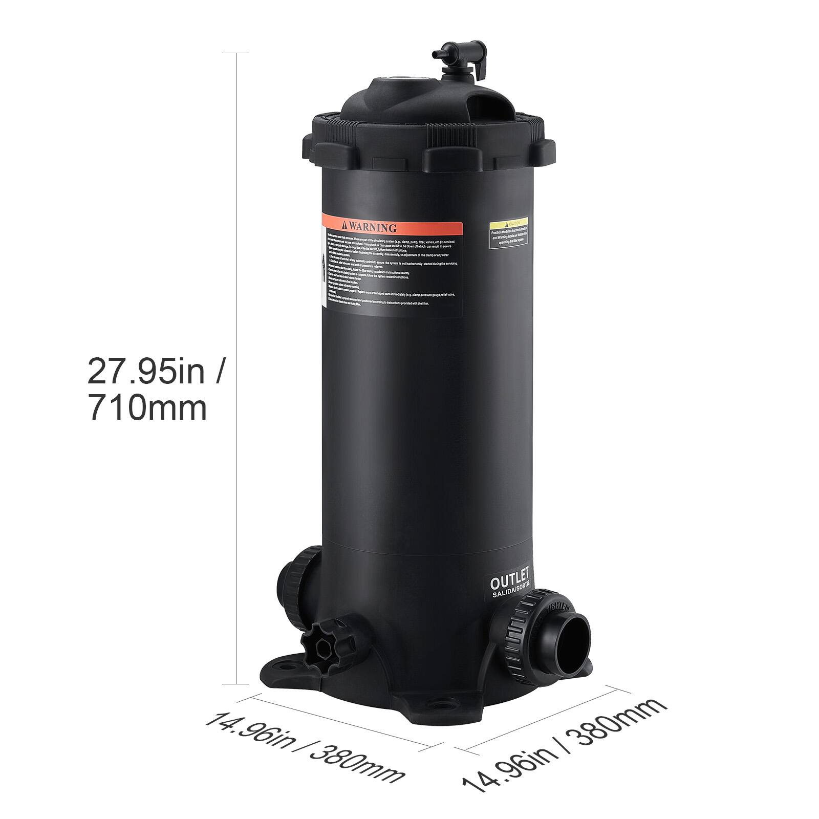 4 WARNING  
27.95in / 710mm  
OUTLET  
14.96in / 380mm  
14.96in / 380mm