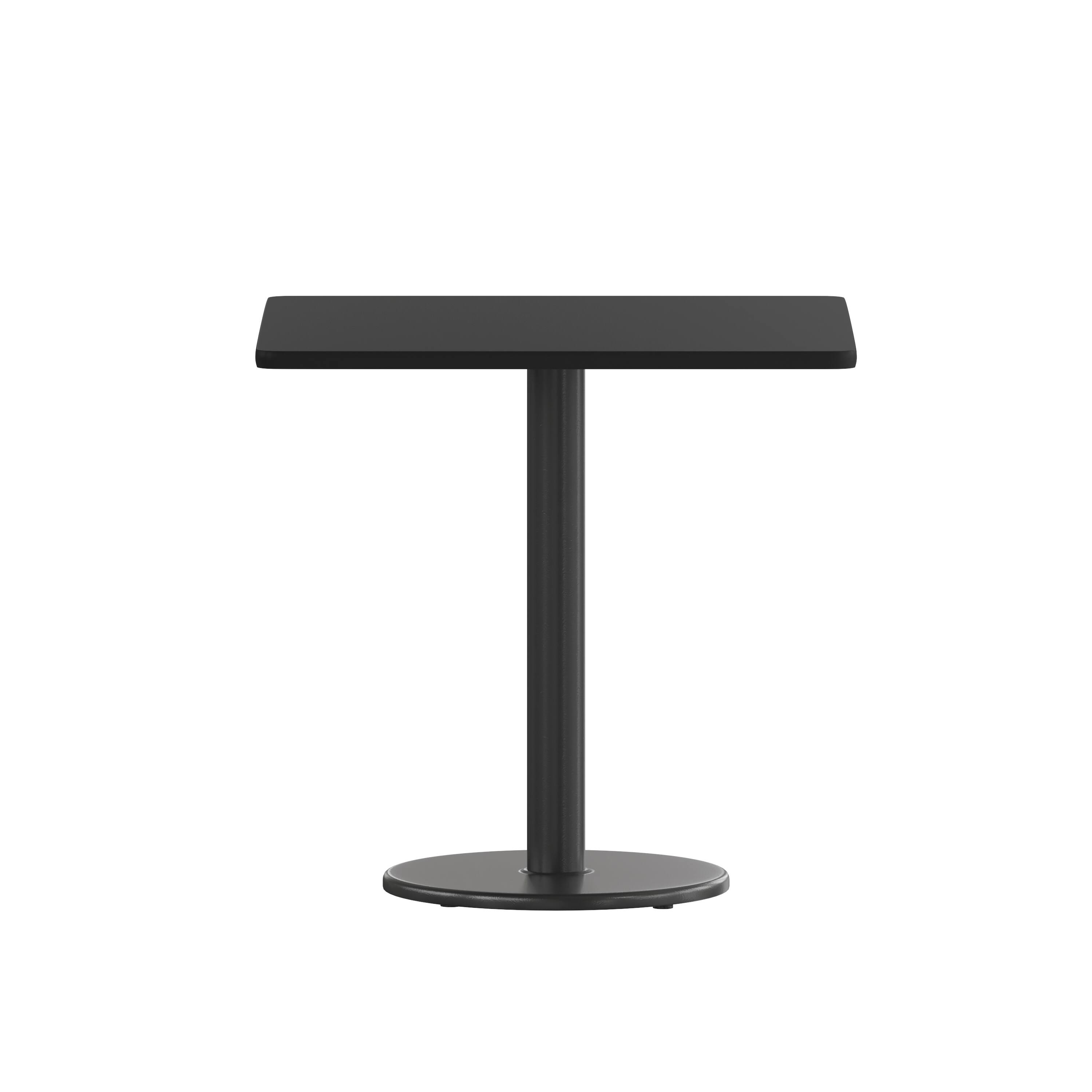 Alt View 5. Emma + Oliver - 30" Square Laminate Table Top with 18" Round Table Height Base - Black.