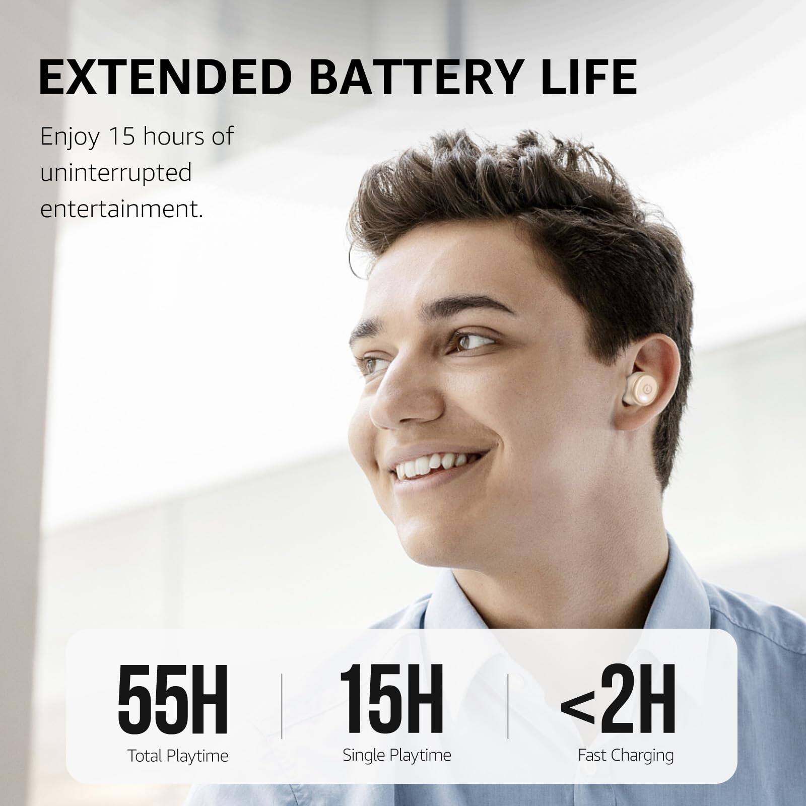 EXTENDED BATTERY LIFE
Enjoy 15 hours of uninterrupted entertainment.
55H Total Playtime
15H Single Playtime
<2H Fast Charging