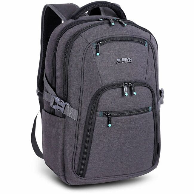 Urban Factory - HEAVEE GREEN Carrying Case (Backpack) for 10.5" to 14.1" Notebook - Water Resistant, Shock Abs - Dark Gray