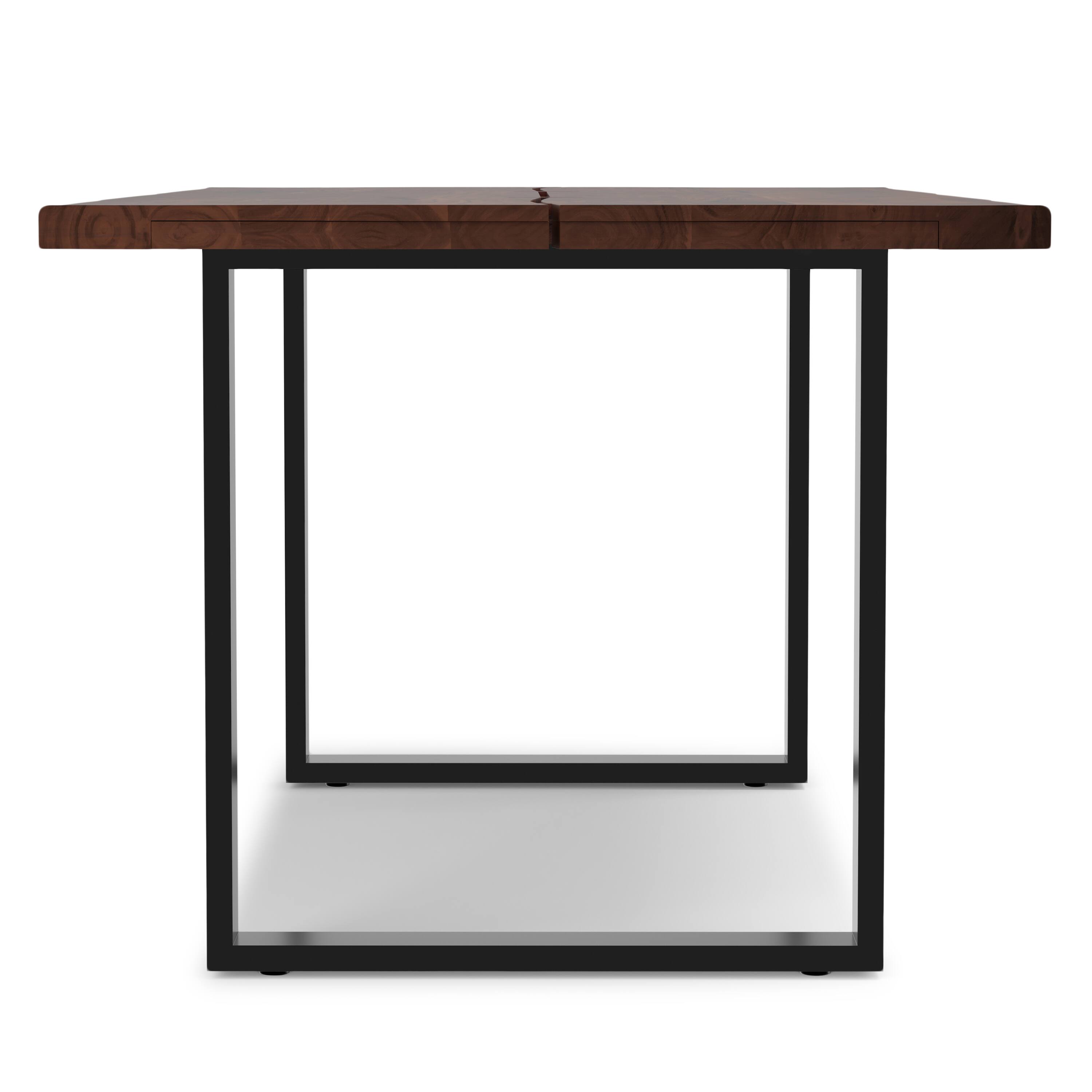 Alt View 1. Simpli Home - Fieldcrest 72 inch x 36 inch Rectangle Modern Industrial Dining Table in Dark Walnut - Dark Walnut.