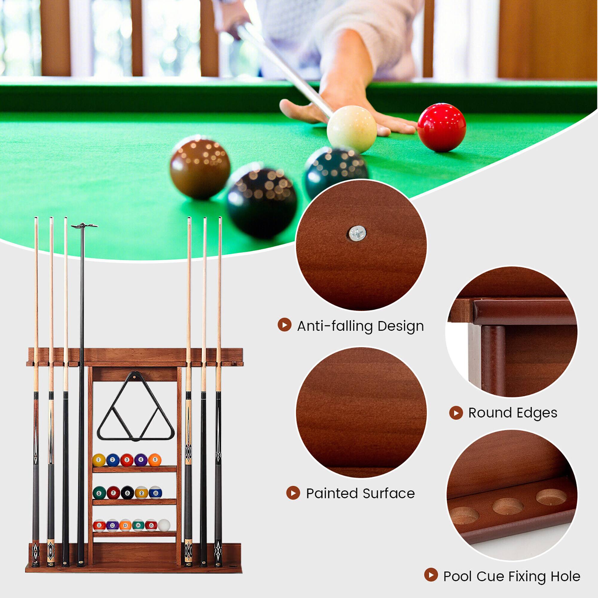 - Anti-falling Design
- Round Edges
- Painted Surface
- Pool Cue Fixing Hole