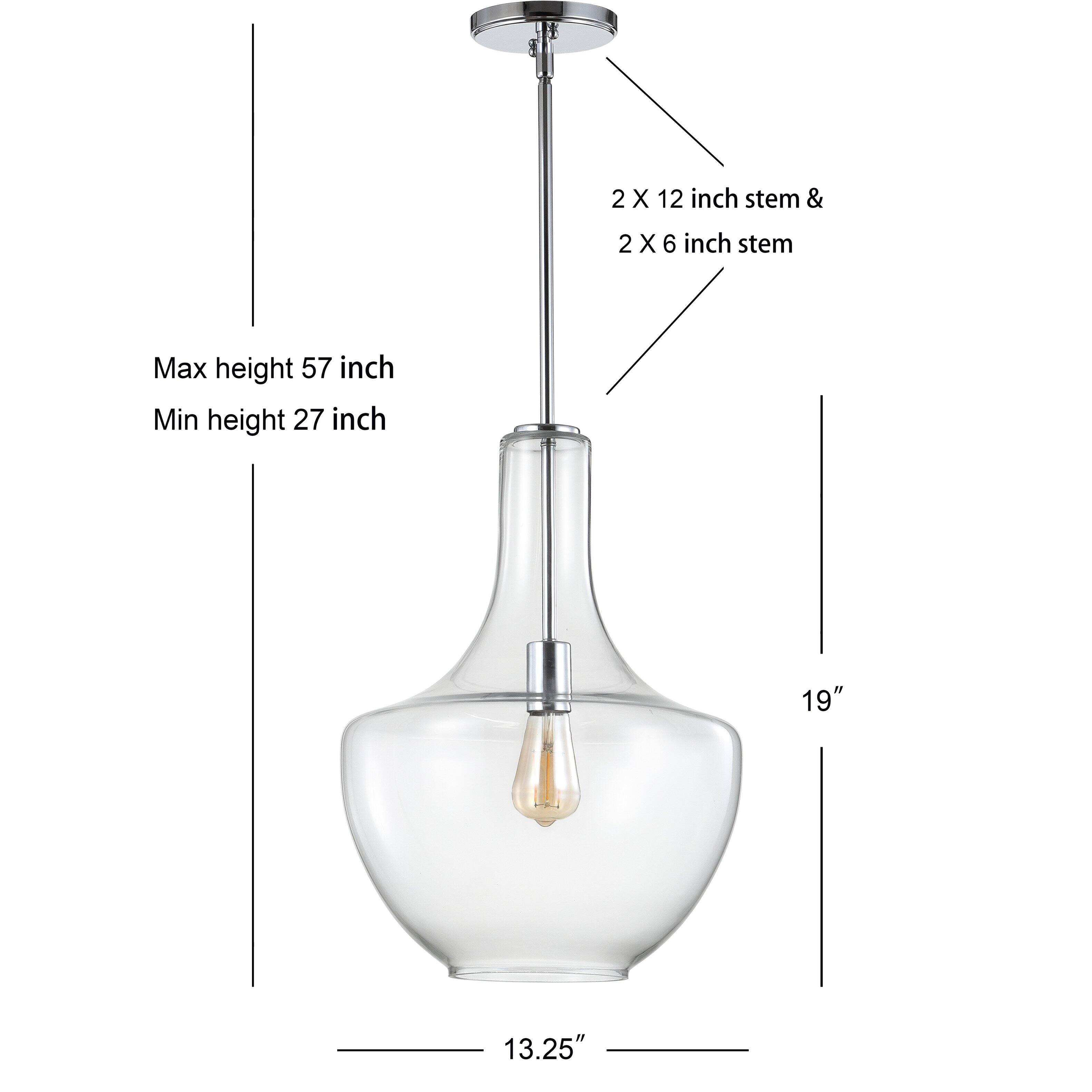 2 X 12 inch stem & 2 X 6 inch stem  
Max height 57 inch  
Min height 27 inch  
19"  
13.25"