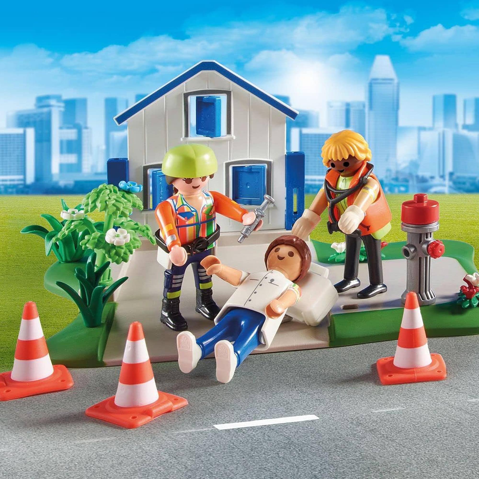 Alt View 10. Playmobil - Playmobil 70980 My Figures Rescue Mission Building Set - Multi-Color.