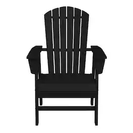 WestinTrends - Dylan Outdoor Patio Shell-back Adirondack Dining Chair Weather Resistant - Black