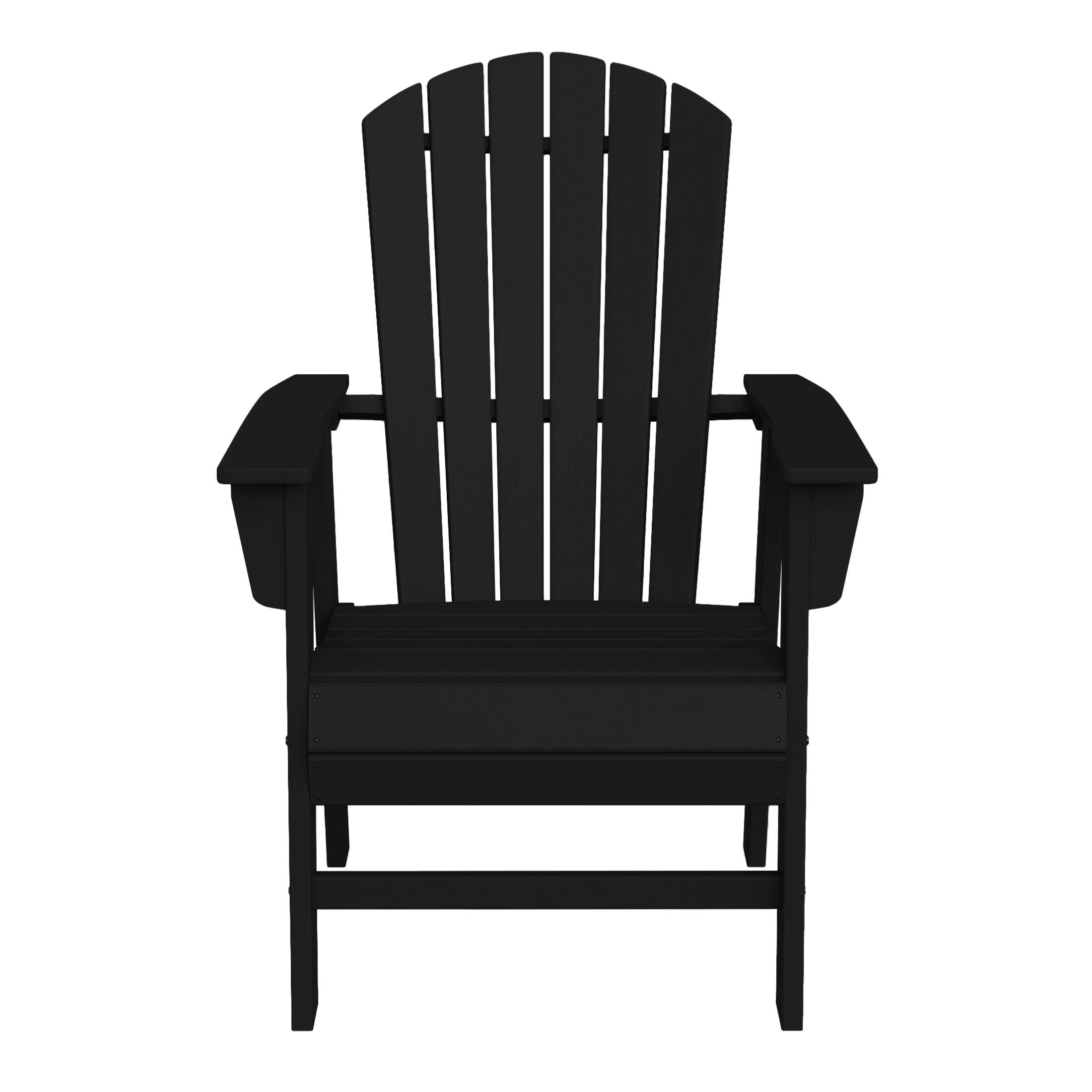 Front. WestinTrends - WestinTrends Dylan Outdoor Patio Shell-back Adirondack Dining Chair Weather Resistant - Black.