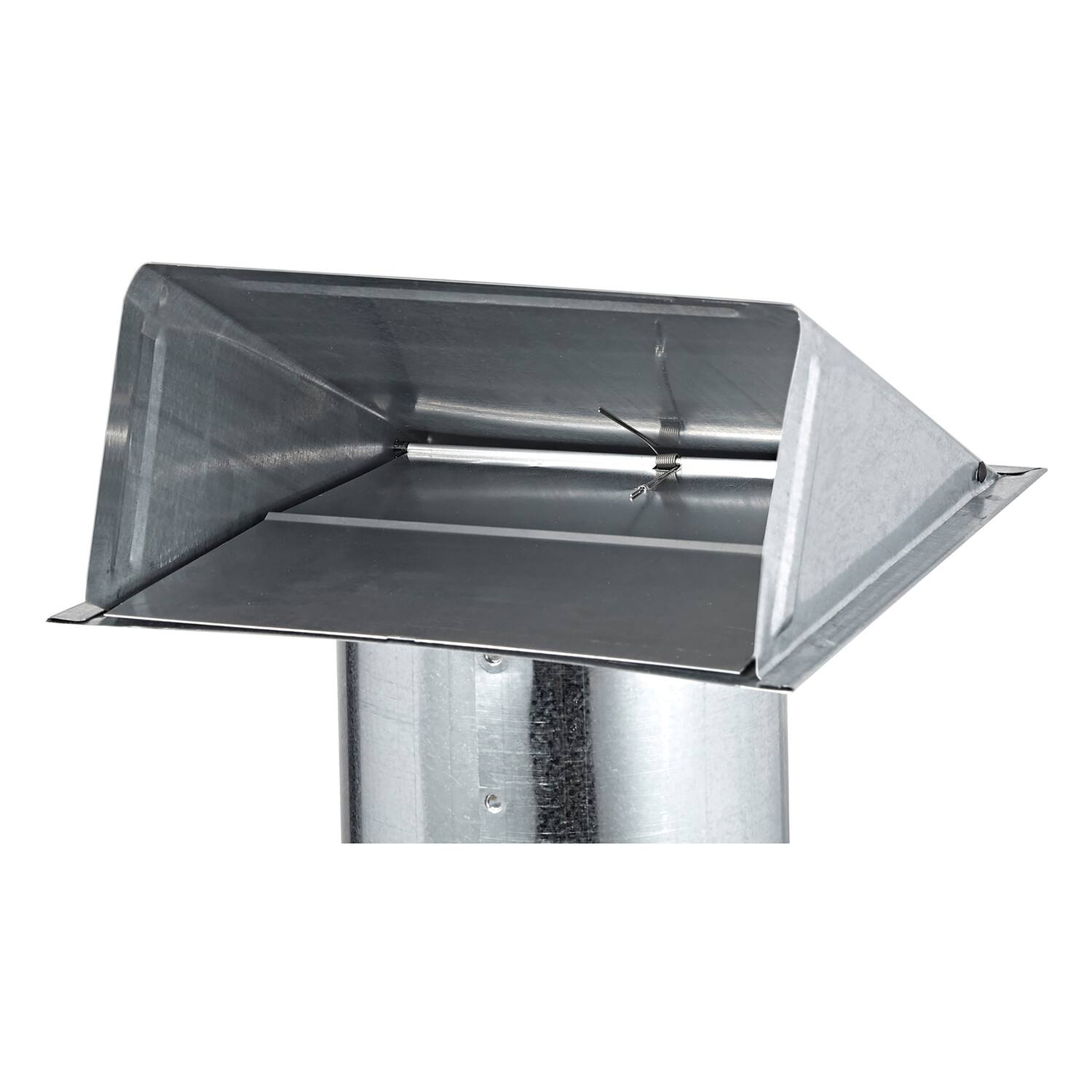 Alt View 1. Lambro - 6" 26-Gauge Galvanized Steel Exhaust Wall Hood Vent with Damper, 11" Pipe, 3460G-11.