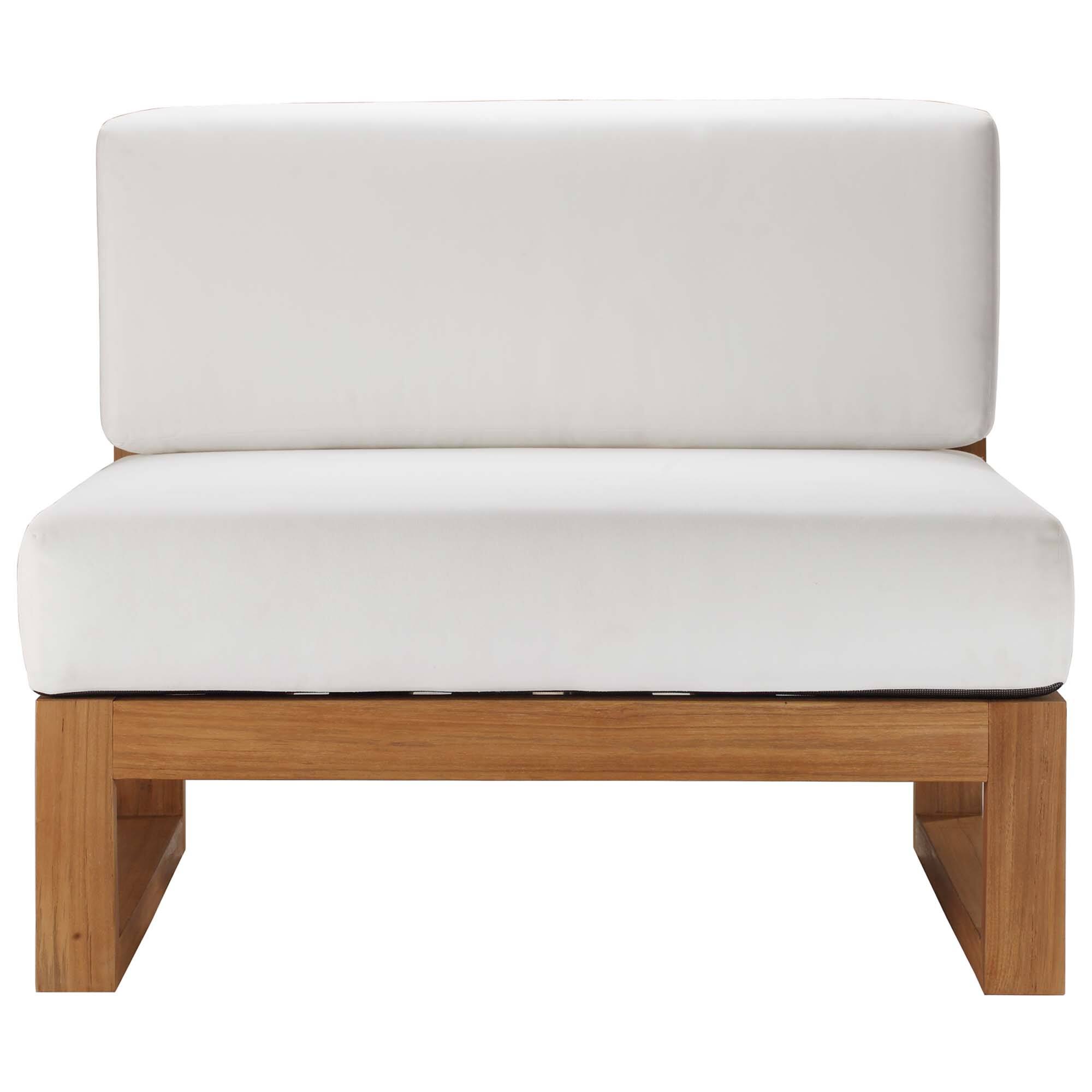 Alt View 2. Modway - Upland Outdoor Patio Teak Wood Armless Chair by Modway - Natural White.