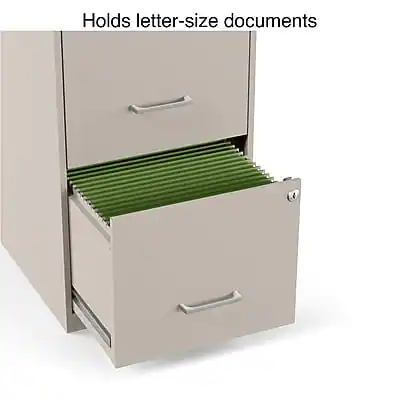 Staplets File Staples 2 Drawer Vertical File Cabinet, Letter Size, Lockable, 24.1