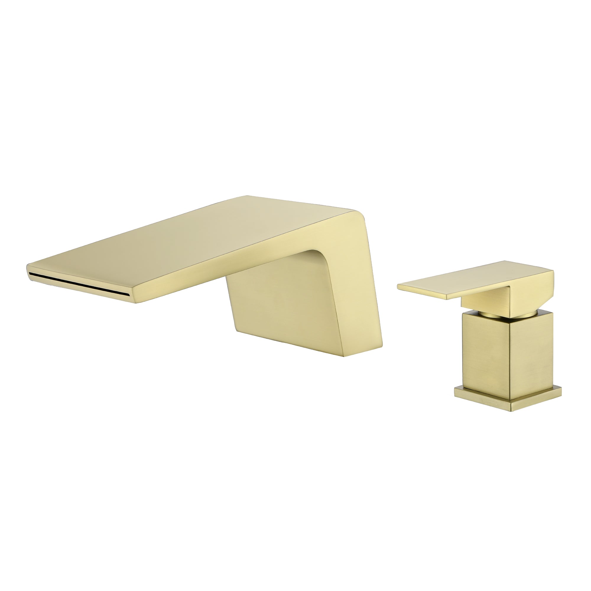 Front. Boyel Living - Double Holes Single Handle Bathroom Faucet or Tub Faucet with cUPC Hose in Brushed Gold - Brushed Gold.