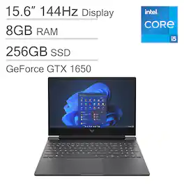 HP - Victus 15.6" Gaming Laptop - Intel Core i5-12450H - 8GB Memory - NVIDIA GeForce GTX 1650 - 256GB SSD - Black