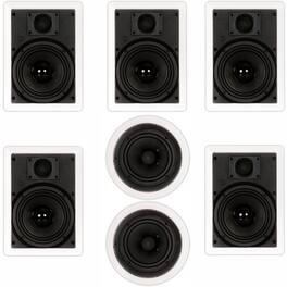 Theater Solutions by Goldwood - TS-67 7 Channel 6.5" in-Wall/Ceiling Home Theater Speaker System - Paintable White