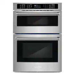 COSMO - COS-WOMCR302SS 30 in. Regal Collection 4.8 / 1.6 cu. ft. Electric Microwave Wall Oven Combination, Air Fry, Convection - Stainless Steel