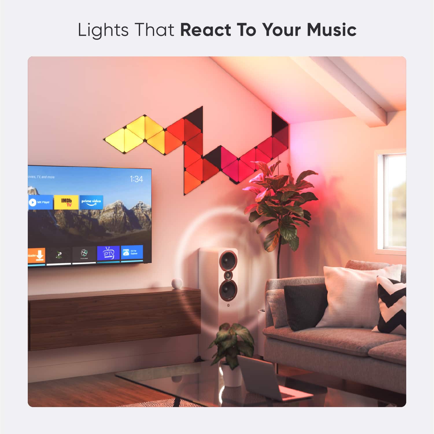 Lights That React To Your Music is a TV ad that runs for 1:34 minutes. It is part of the IMC TV prime videos collection.
