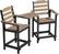 Front. Decksplore - 2-Pack HDPE Tall Chairs with Connecting Tray & Patio Footrest All-Weather Outdoor Use - Black Brown.