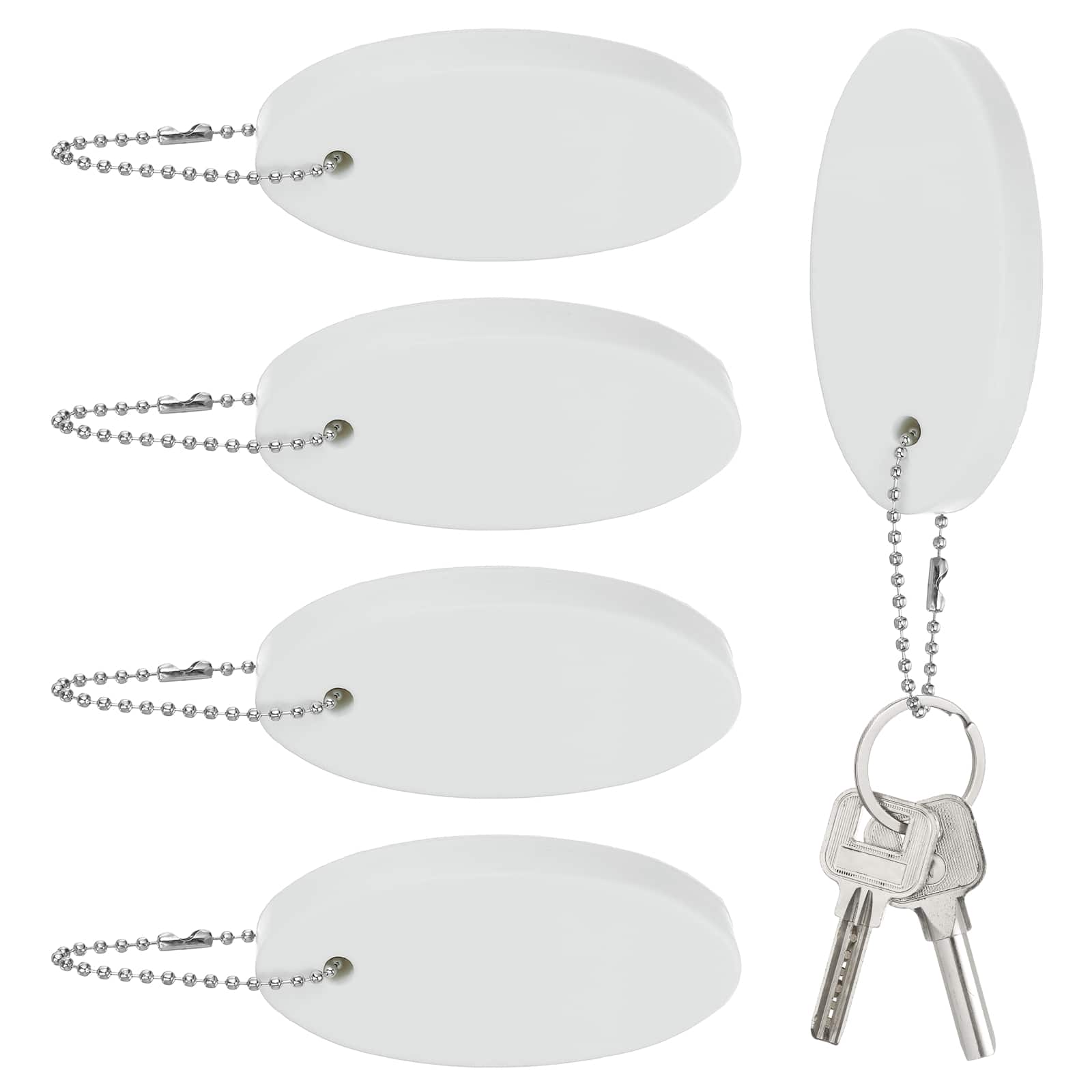 Unique Bargains - Floating Keychain, Bright Color Key Float Keyring Holder Waterproof, 5pcs - Fits Boating/Fishing/Swimming/Water Sports - White price history on PriceWatchPro