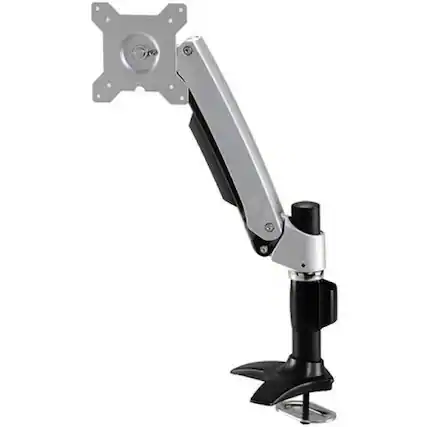 Front. Amer Networks - Amer Mounts Articulating Single Monitor Arm for 15"-26" LCD/LED Flat Panel Screens - Supports up to 22lb monitors, +90/ - White.