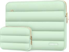 mosiso - Puffy Laptop Sleeve 13-13.3 inch for MacBook Air 13 13.6 M4 M3 M2 M1/Pro 13/Pro 14, HP Dell ASUS Lenovo - Mint Green