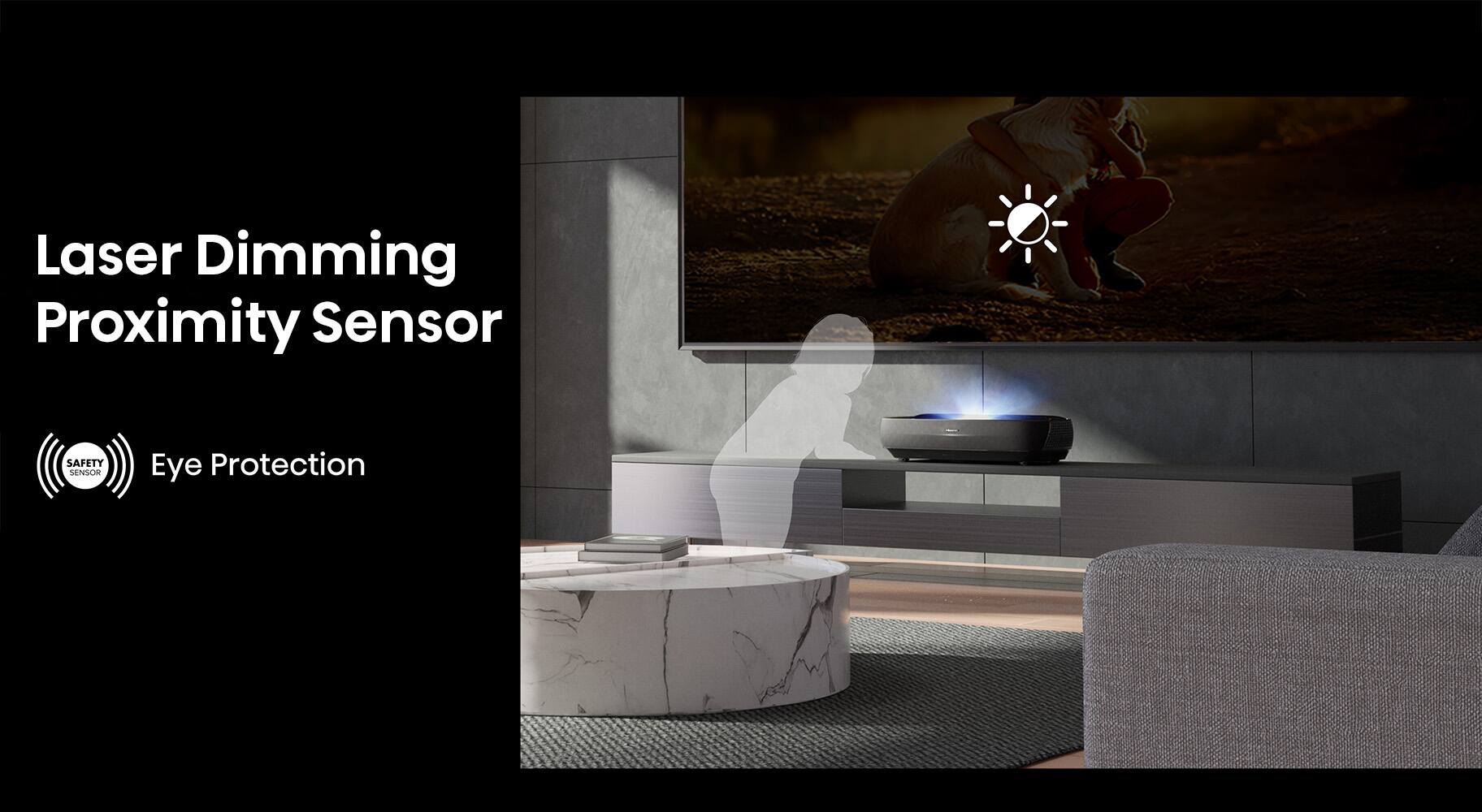 Alt View 40. Hisense - L9G Laser TV Triple-Laser Ultra Short Throw Projector with 100" ALR Screen, 4K UHD, 3000  Lumens, HDR, Android TV - Black.