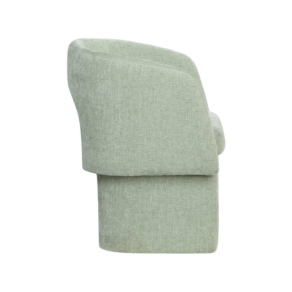 Alt View 4. Meridian Furniture - Emmet Mint Chenille Fabric Dining Chair / Accent Chair - Blue.